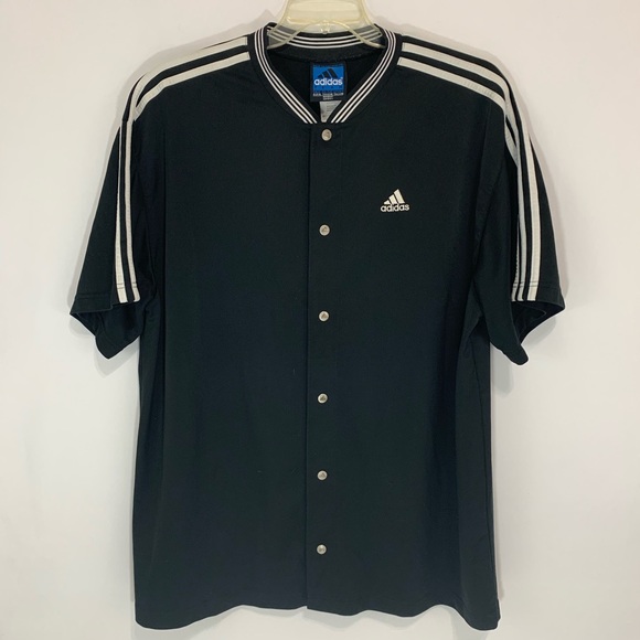 Vintage Adidas snap button warm up jersey 3 stripe Vintage Adidas snap button warm up jersey 3 stripe
